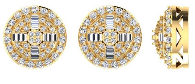 10K 0.98CT D-EARRING LDS BAG/RDS